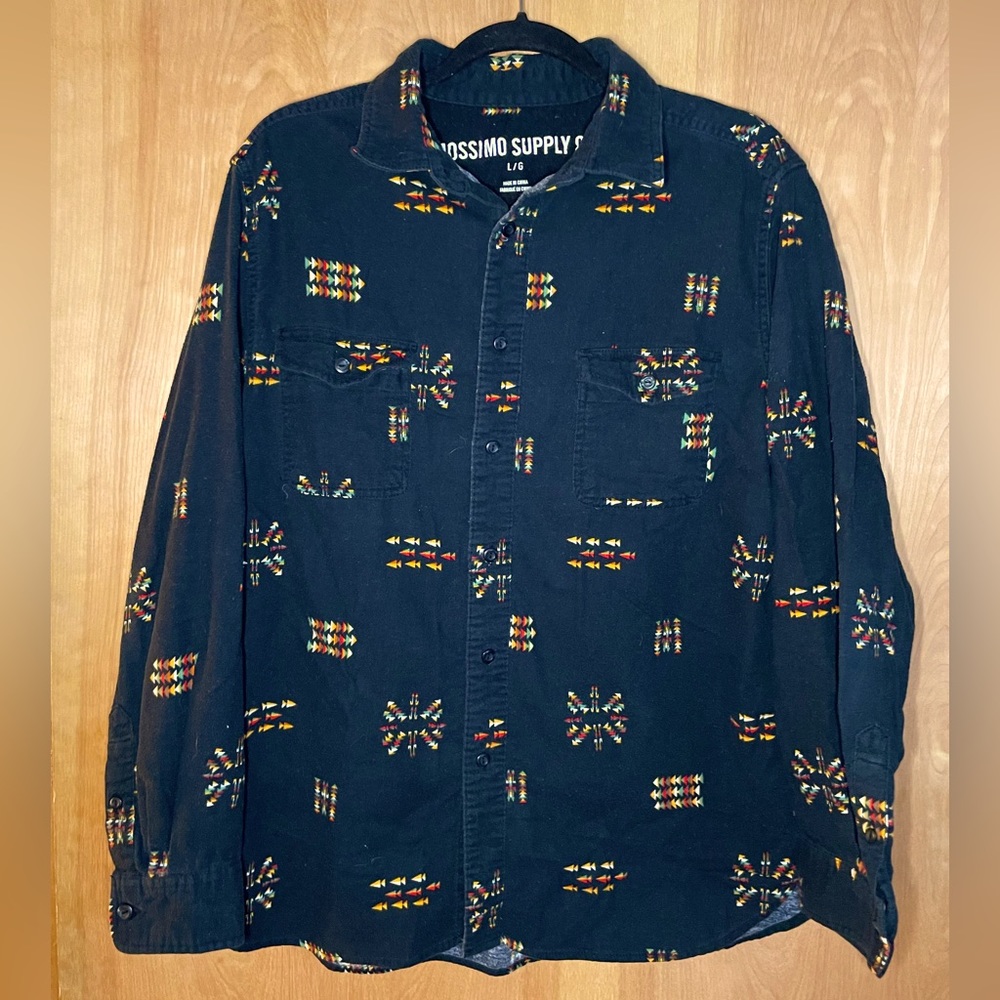 Mossimo Supply Co. Patterned Button-Down - Size Large